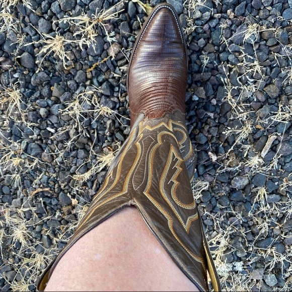 Gorgeous Women’s Chocolate Brown Teju Lizard Dressy Western Boots - 7.5 - Picture 6 of 9